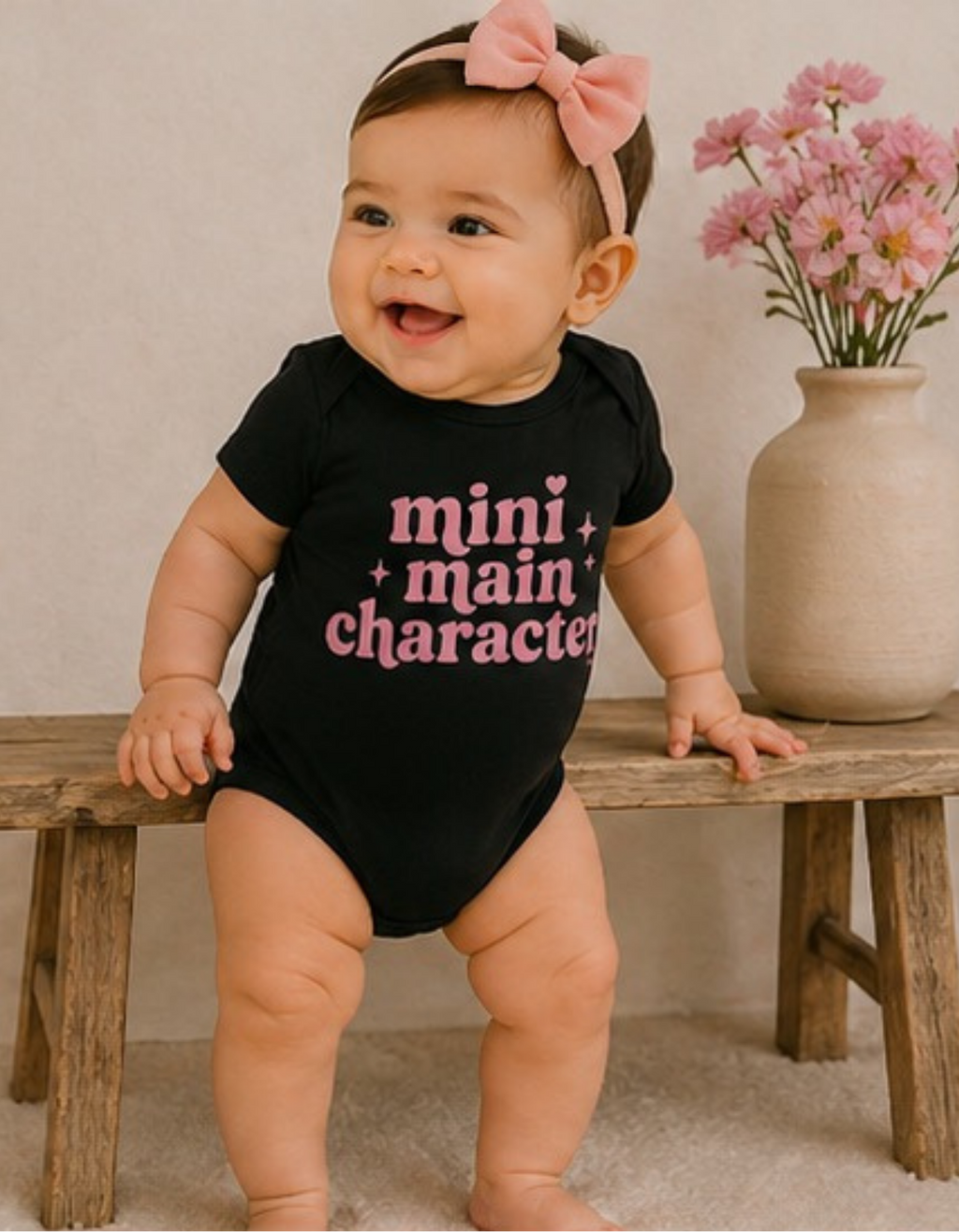 Mini Main Character Infant Bodysuit (Pink)